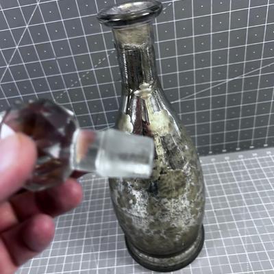 Mercury Glass Bottle with Stopper