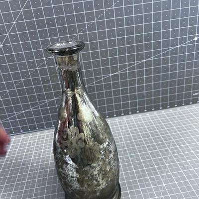 Mercury Glass Bottle with Stopper