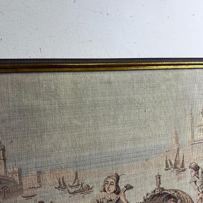Vintage Framed Tapestry of Venice Italy