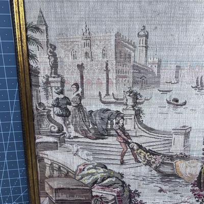 Vintage Framed Tapestry of Venice Italy