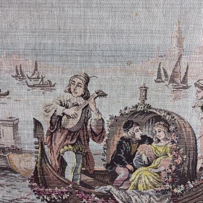 Vintage Framed Tapestry of Venice Italy