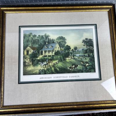 Currier & Ives SUMMER Prints Under Glass 