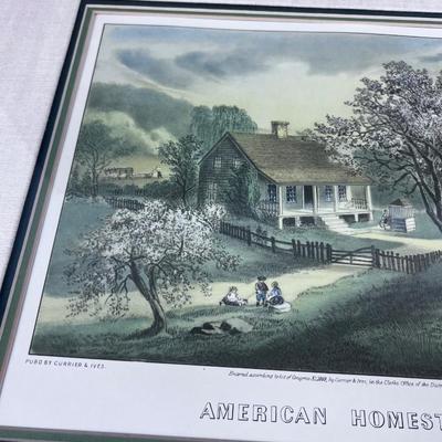 Currier & Ives Spring  Prints Under Glass 