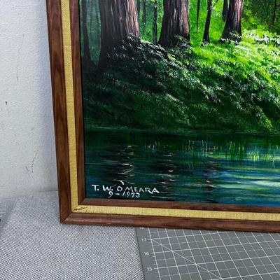 T.W. Omera 1973 Acrylic on Board, Blue Swamp 