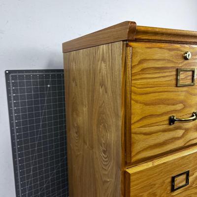 Oak 2 Drawer Filing Cabinet 