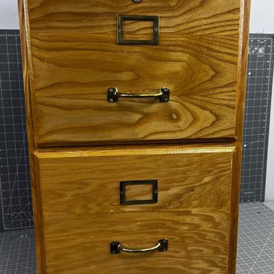 Oak 2 Drawer Filing Cabinet 