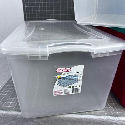 3 -  Tubs - 2 Clear and a Christmas 