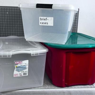 3 -  Tubs - 2 Clear and a Christmas 