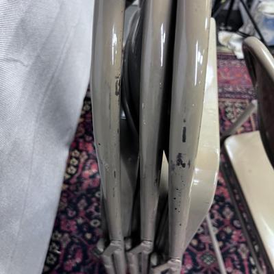(4) Metal Tan FOLDING Chairs