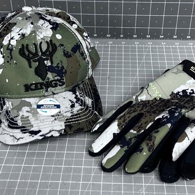 Kings CAMO Glove and Hat Combo set with Large  Gloves MEN'S 