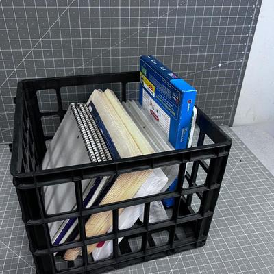 Crate of Paper and Folders Supply 