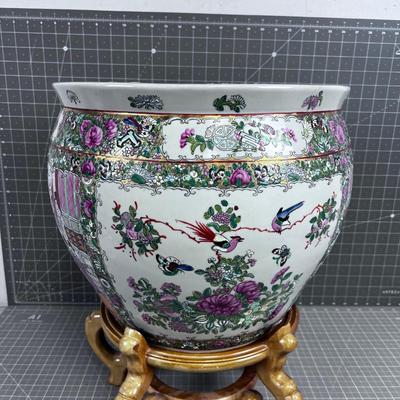 KOI Bowl Planter w/Stand Chinese