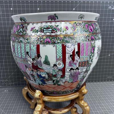 KOI Bowl Planter w/Stand Chinese