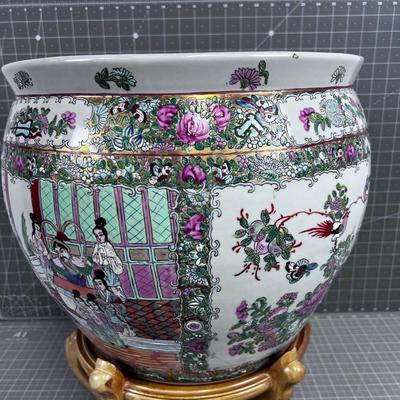 KOI Bowl Planter w/Stand Chinese