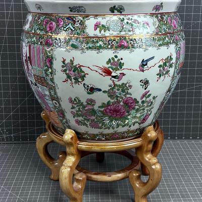 KOI Bowl Planter w/Stand Chinese