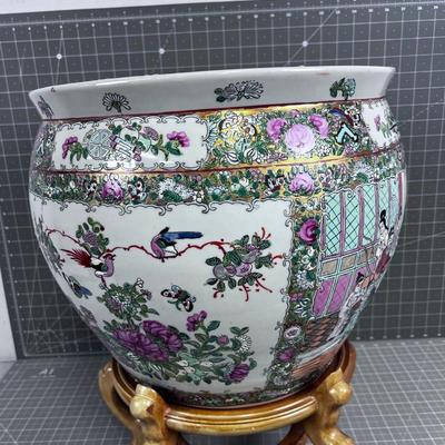 KOI Bowl Planter w/Stand Chinese