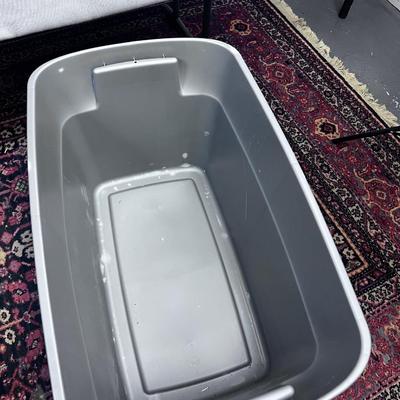 2 Grey Sterilite Tubs with lids. 