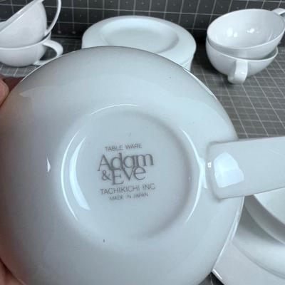 Adam & Eve Tableware 7 Cups and Saucers