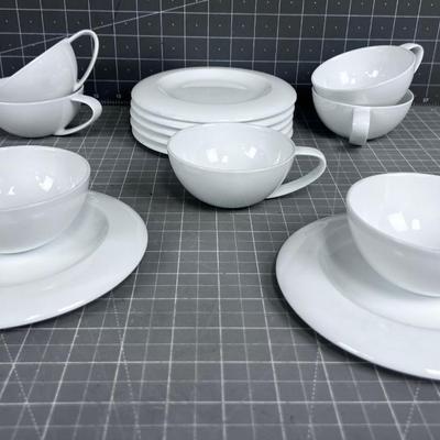 Adam & Eve Tableware 7 Cups and Saucers