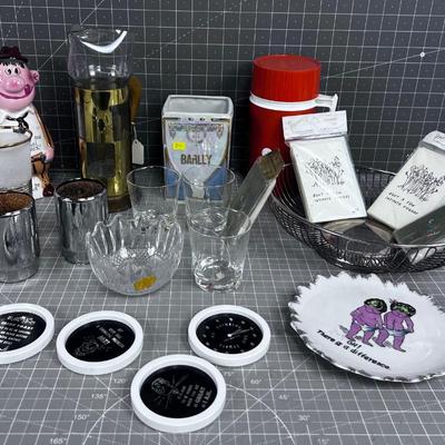 Mixed Lot of VINTAGE Bar Ware and such