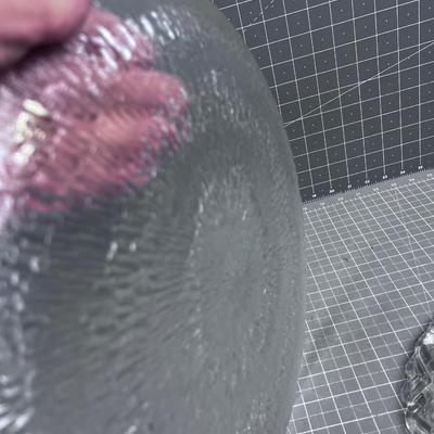 2 Clear Glass Serving Platters 