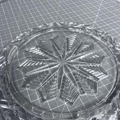 2 Clear Glass Serving Platters 