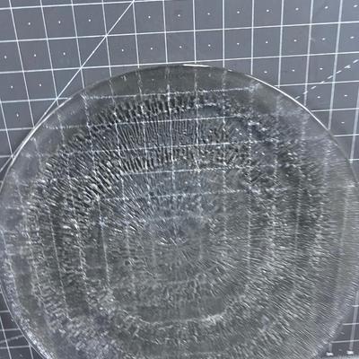 2 Clear Glass Serving Platters 