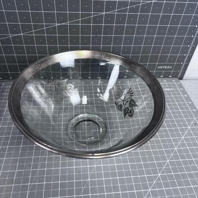 Silver Rimmed bowl with Chip & Dip Bowl MATCHING!!! 