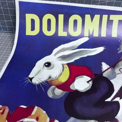Reproduction SKI Poster DOLOMIT, French  