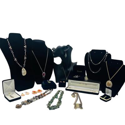 LARGE JEWELRY LOT~Peridot, Sterling, Glass & More