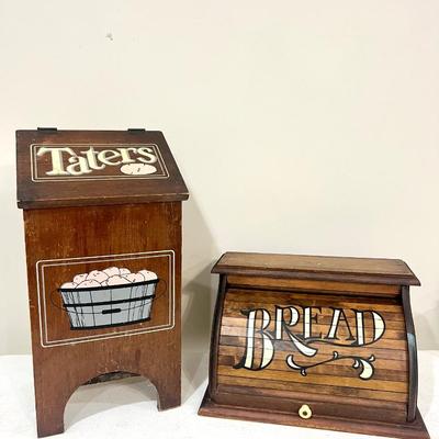 Vintage Kitchen Breadbox & Tater Bin