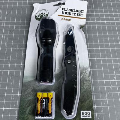 Flash Light and Knife Set 
