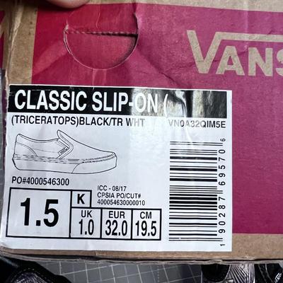 VANS Dinosaur Kids Size 1-1/2 