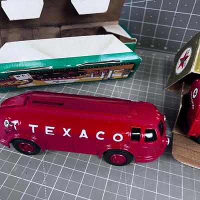3 TEXACO Piggy Banks in Original Boxes