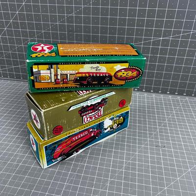 3 TEXACO Piggy Banks in Original Boxes