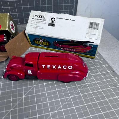 3 TEXACO Piggy Banks in Original Boxes