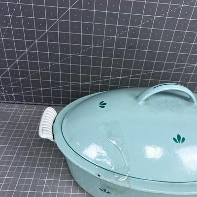 Extra Large Enamel ROASTER Seafoam Color