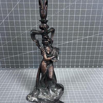 Bronze Art Nouveau CANDLE Stick 