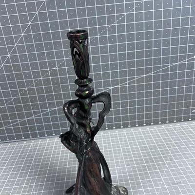 Bronze Art Nouveau CANDLE Stick 