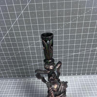 Bronze Art Nouveau CANDLE Stick 