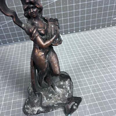 Bronze Art Nouveau CANDLE Stick 