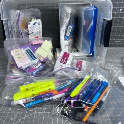 Small Tub of Office Supplies 