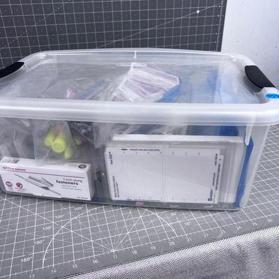 Small Tub of Office Supplies 