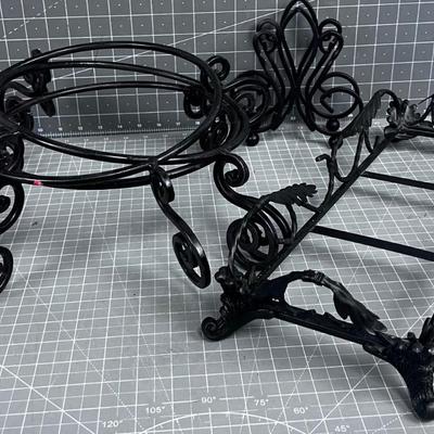 Lot of Metal Cradles and Racks 
