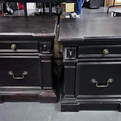 2 Dark Wood Night Stands 