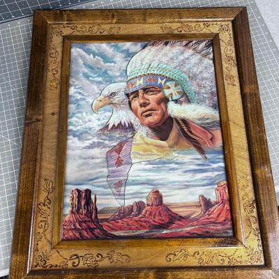 Layer 3 D Native American and Eagle in South West 