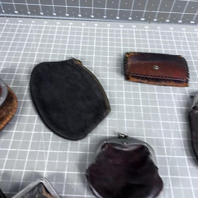 OLD MONEY Here; Pile of ANTIQUE COIN Purses 