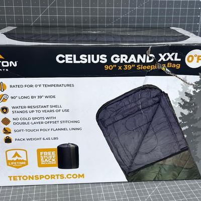 Teton Sport Celsius GRAND XXL Sleeping Bag, New 