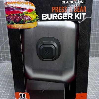 Amazing Burger Flipper KING Size and the Press And Sear Burger Kit with Lid, NEW 