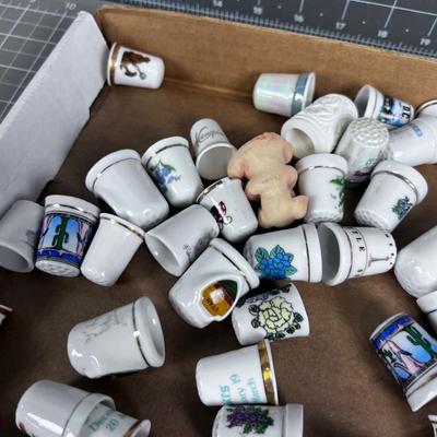 Large Lot of Ceramic / China Thimbles